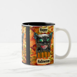 Papier Mache Halloween Chat Mug