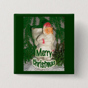 Papier Mache weiße Weihnachtsartikel Button