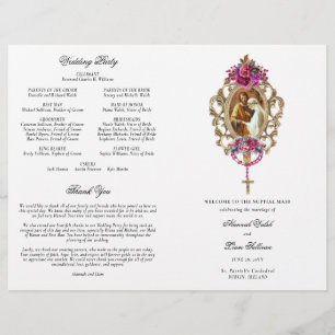 Papier Magenta Catholique Mariage Cérémonie de Messe Prog