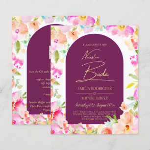 Papier Magenta Floral Mariage