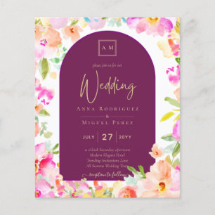 Papier Magenta Floral Mariage