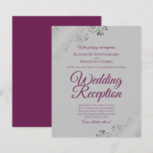 Papier Magenta on Grey BUDGET Mariage Invitation de récep