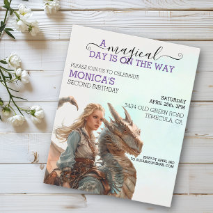 Papier Magic Dragon Rider Princess Anniversaire Enfant