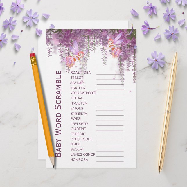 Papier Magique Fairy Thème Baby Word Scramble Jeu (Créateur téléchargé)