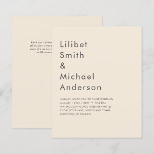 Papier Magnolia Cream Typographie Mariage moderne