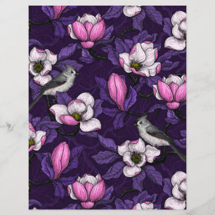 Papier Magnolia en floraison et tireur 4
