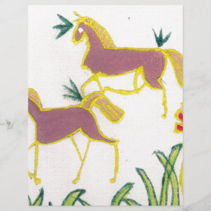 Papier Majesté Mystique : Licornes Jumelles aux Teintes M