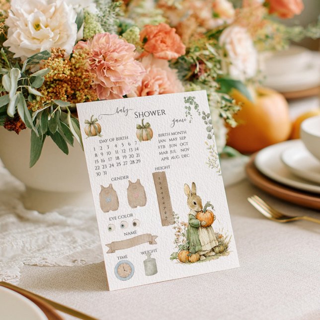 Papier Maman Bunny et Baby shower citrouille Jeu de devin (Créateur téléchargé)