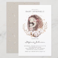 Maman et bébé Hérisson Baby Sprinkle Invitation