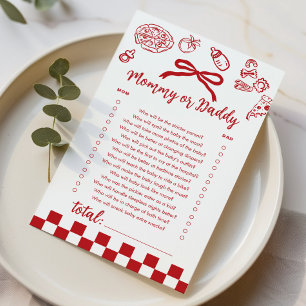 Papier Maman ou Papa Ciao Baby Pizza jeu de baby shower