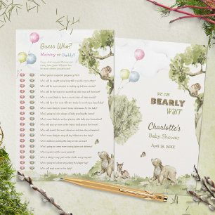 Papier Maman ou Papa Devine qui Jeu de Baby Shower Bois