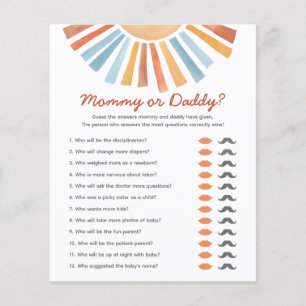 Papier Maman ou papa Devine qui Sunshine Baby shower jeu