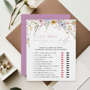 Papier Maman ou papa fille Baby shower Fleur sauvage Jeu