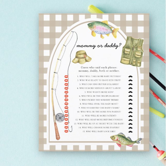 Papier Maman ou papa Fisherman jeu de baby shower (Créateur téléchargé)