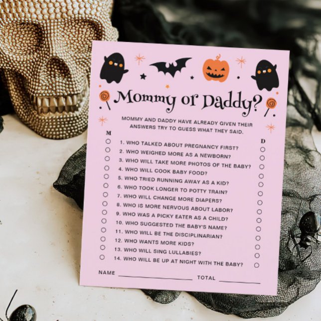Papier Maman Ou Papa Halloween Jeu de Baby shower de cuis (Créateur téléchargé)