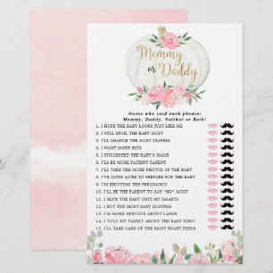 Papier Maman ou papa jeu d'or rose chute citrouilles