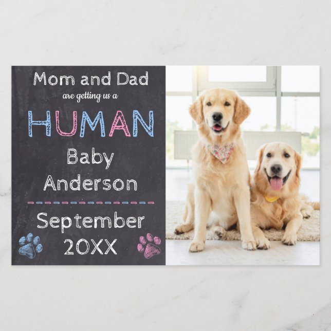 Papier Maman Papa Nous Donne Une Grossesse De Chien Humai (Devant)