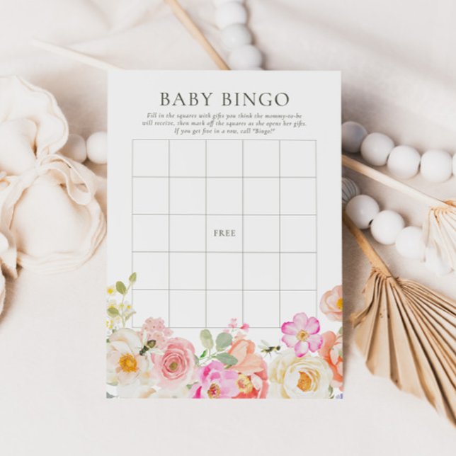 Papier Maman to Bee | Floral Aquarelle Bingo Bingo Jeu (Créateur téléchargé)