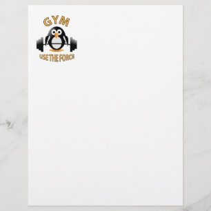 Papier Manchot avec un haltère