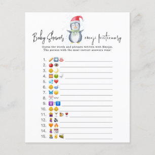 Papier Manchot - Jeu d'images Emoji Baby Shower