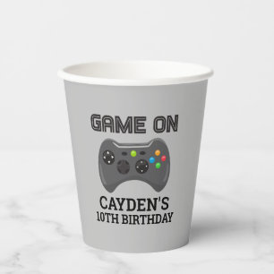 Papier Manette de jeu vidéo Anniversaire Gobelets en papi
