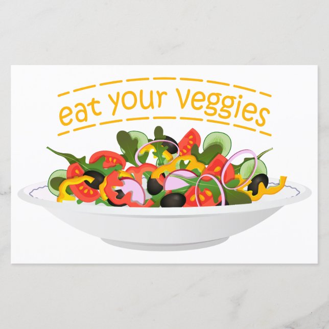 Papier Mangez Vos Légumes Citation bol de mélange de sala (Devant)