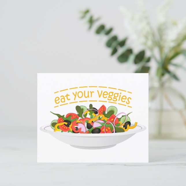 Papier Mangez vos Légumes Citer salade fraîche mélange bo (Debout devant)