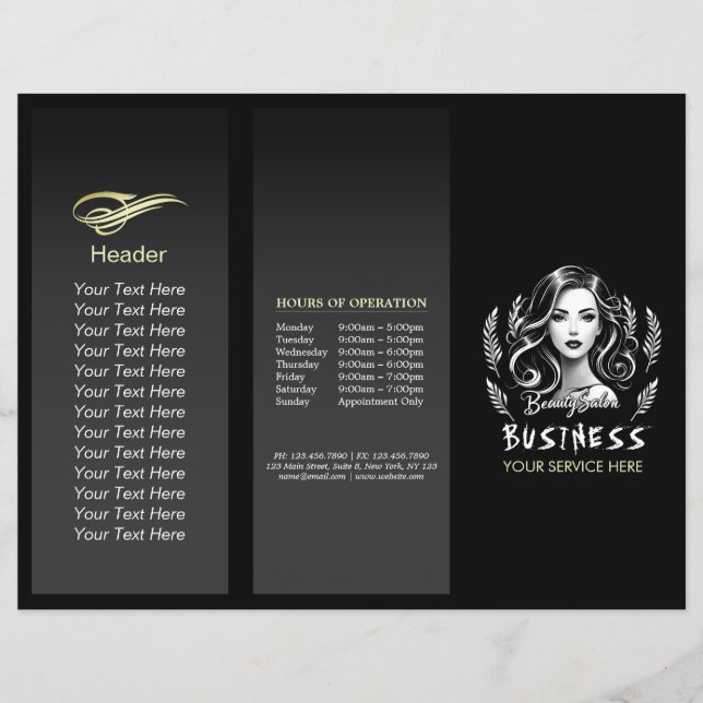 Papier Maquillage Artiste Coiffure Stylo moderne Noir Bla (Devant)