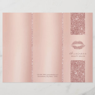 Papier Maquillage des lèvres Artiste Rose Or Tri-Fold Bru