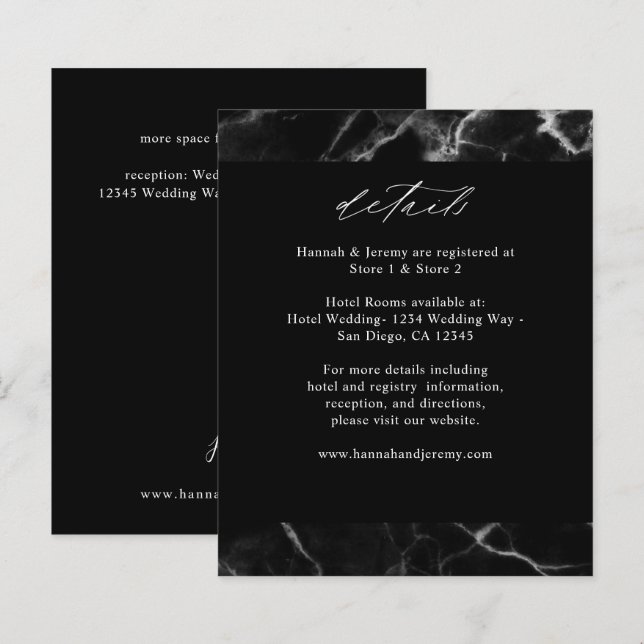 Papier Marbre noir budget détails (Devant / Derrière)