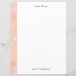 Papier Marbre Or rose, Nom Et Coordonnées, Vs 3