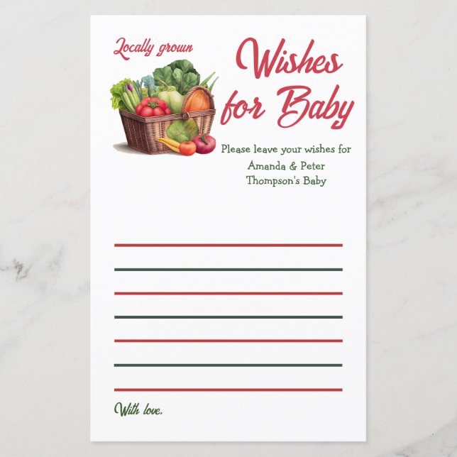 Papier Marché fermier Plaisirs de Baby shower cultivés lo (Devant)