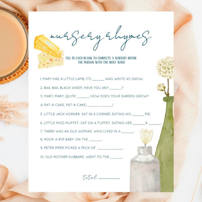 Papier Marché français - Baby shower Nursery Rhymes Jeu (Créateur téléchargé)