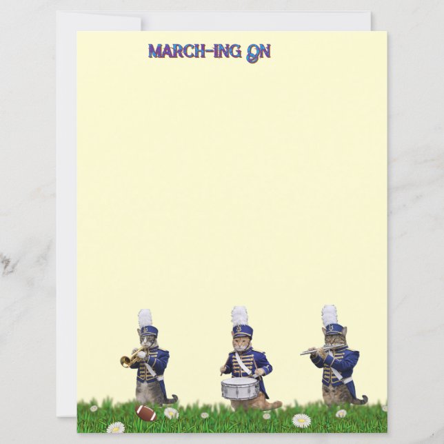 Papier Marching Band of Cats Stationery (Devant)