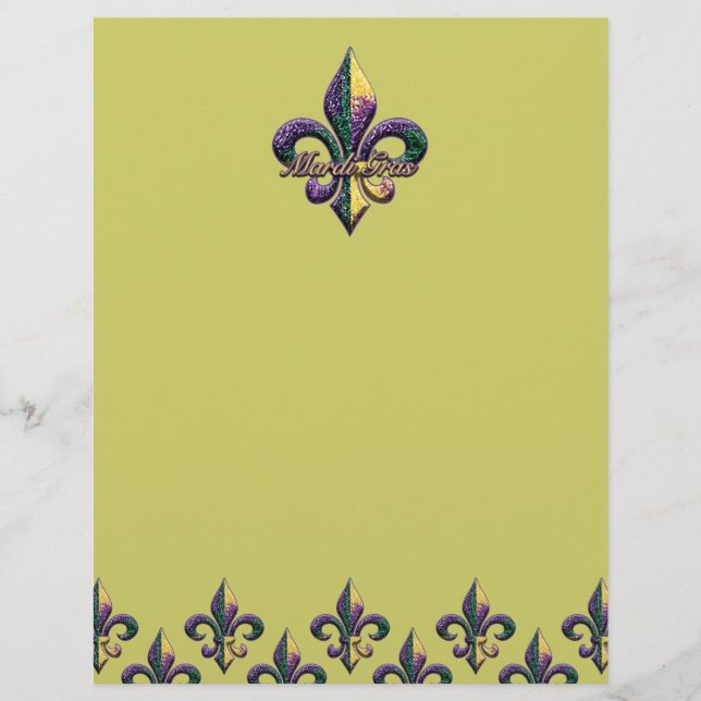 Papier Mardi Gras perle Fleur de lis 2 (Devant)