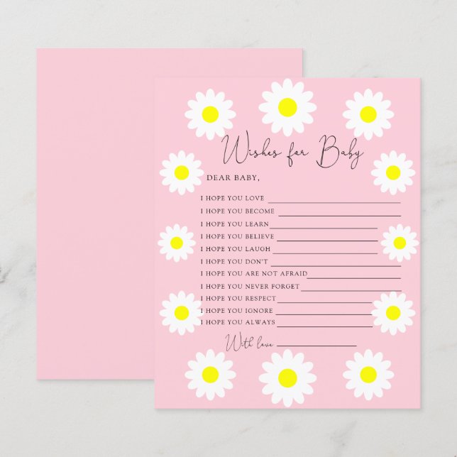 Papier Marguerites fleurs sauvages - Voeux pour bébé (Devant / Derrière)