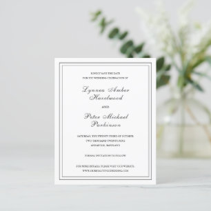 Papier Mariage à budget noir et blanc classique Enregistr