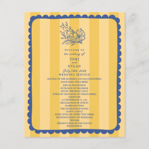 Papier Mariage à rayures jaunes florales