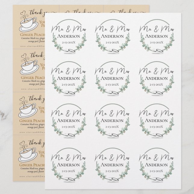 Papier Mariage à thé (Devant / Derrière)