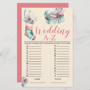 Papier Mariage A-Z Christmas Stocking Bridal Game