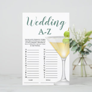 Papier Mariage A-Z Élégant jeu de Fête des mariées