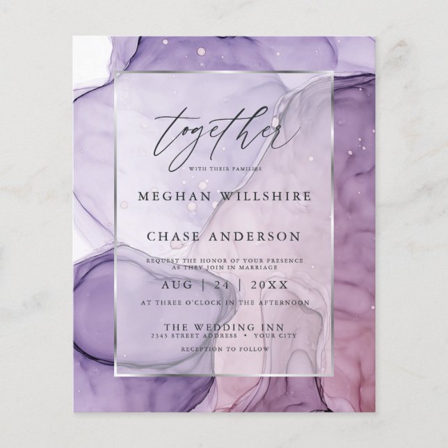 Papier Mariage abordable Cust4 Lavender Rose Abstrait (Devant)