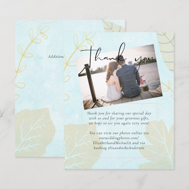 Papier Mariage Abstrait moderne scandinave japonais (Devant / Derrière)