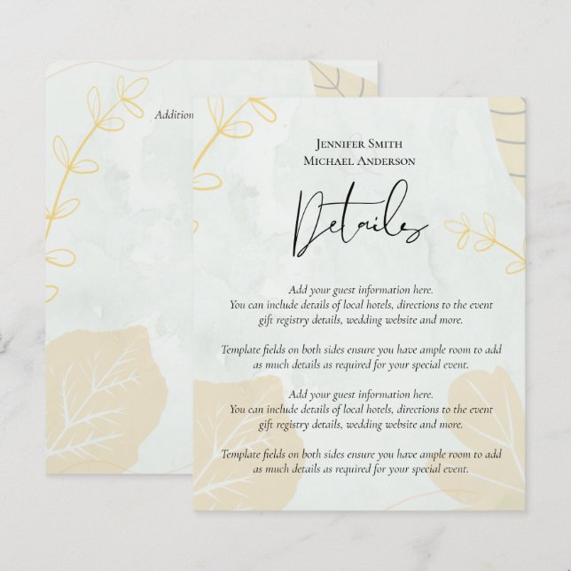 Papier Mariage Abstrait moderne scandinave japonais (Devant / Derrière)