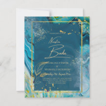 Mariage Abstrait Peacock Blue Gold