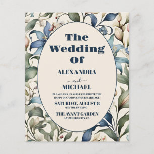Papier Mariage aquarelle florale budget William Morris