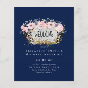 Papier MARIAGE - Argent Rosegold Floral Girl Parties scin