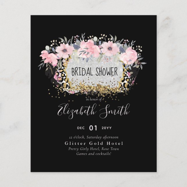 Papier MARIAGE - Argent Rosegold Floral Girl Parties scin (Devant)