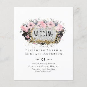 Papier MARIAGE - Argent Rosegold Floral Girl Parties scin