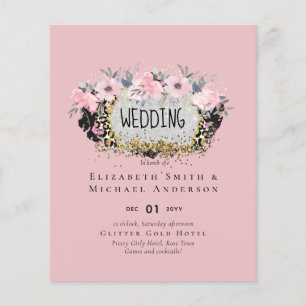 Papier MARIAGE - Argent Rosegold Floral Girl Parties scin